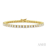 10 Ctw Square Box Link Round Cut Diamond Tennis Bracelet in 14K Yellow Gold