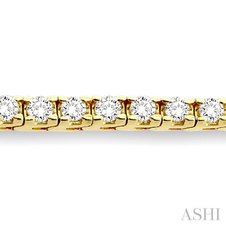10 Ctw Square Box Link Round Cut Diamond Tennis Bracelet in 14K Yellow Gold