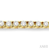 10 Ctw Square Box Link Round Cut Diamond Tennis Bracelet in 14K Yellow Gold