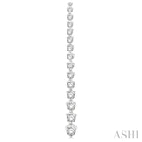 2 ctw Round Cut Diamond Riviera Drop Earring in 14K White Gold