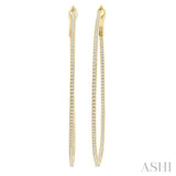 1 ctw Inside & Outside Round Cut Diamond Hoop Earring in 14K Yellow Gold