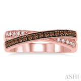 1/4 ctw Round Cut Champagne Brown Diamond Ring in 10K Rose Gold