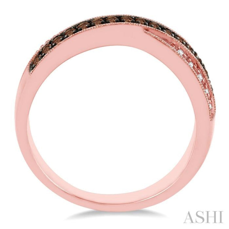 1/4 ctw Round Cut Champagne Brown Diamond Ring in 10K Rose Gold