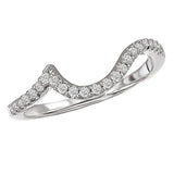14kt White Gold Curved Wedding Band