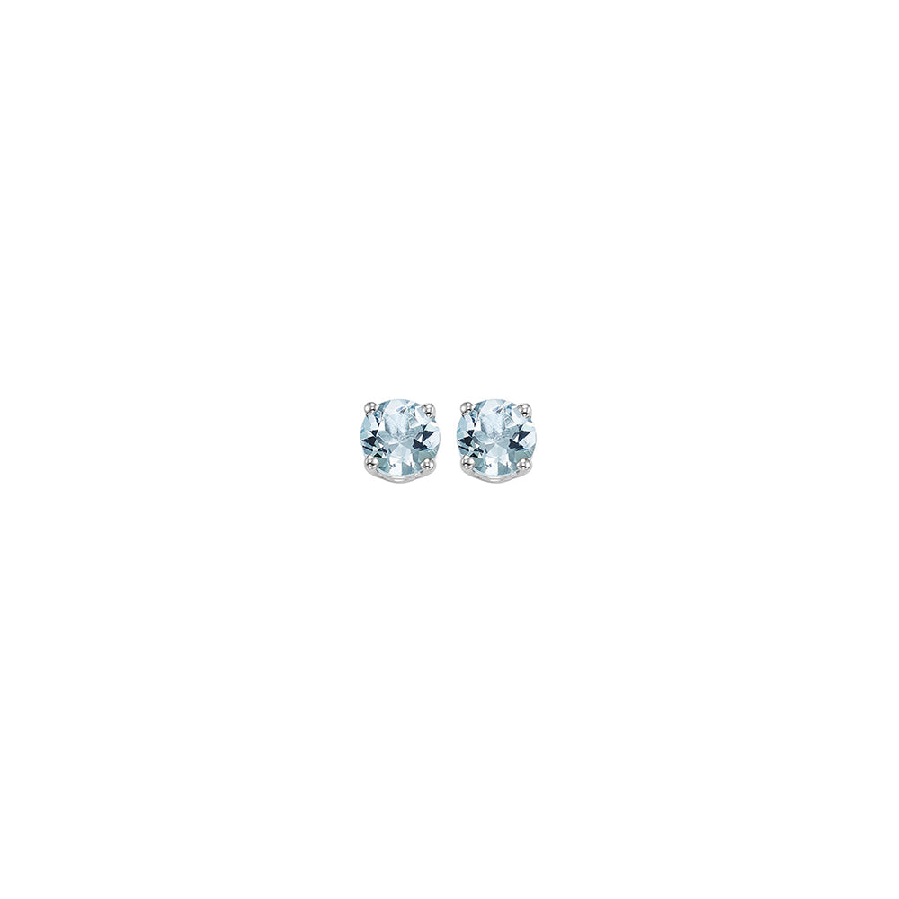14KT White Gold Classic Book Color Stud Earrings