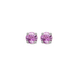 14KT White Gold Classic Book Color Stud Earrings