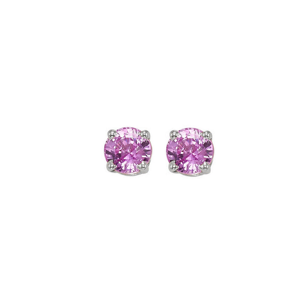 14KT White Gold Classic Book Color Stud Earrings