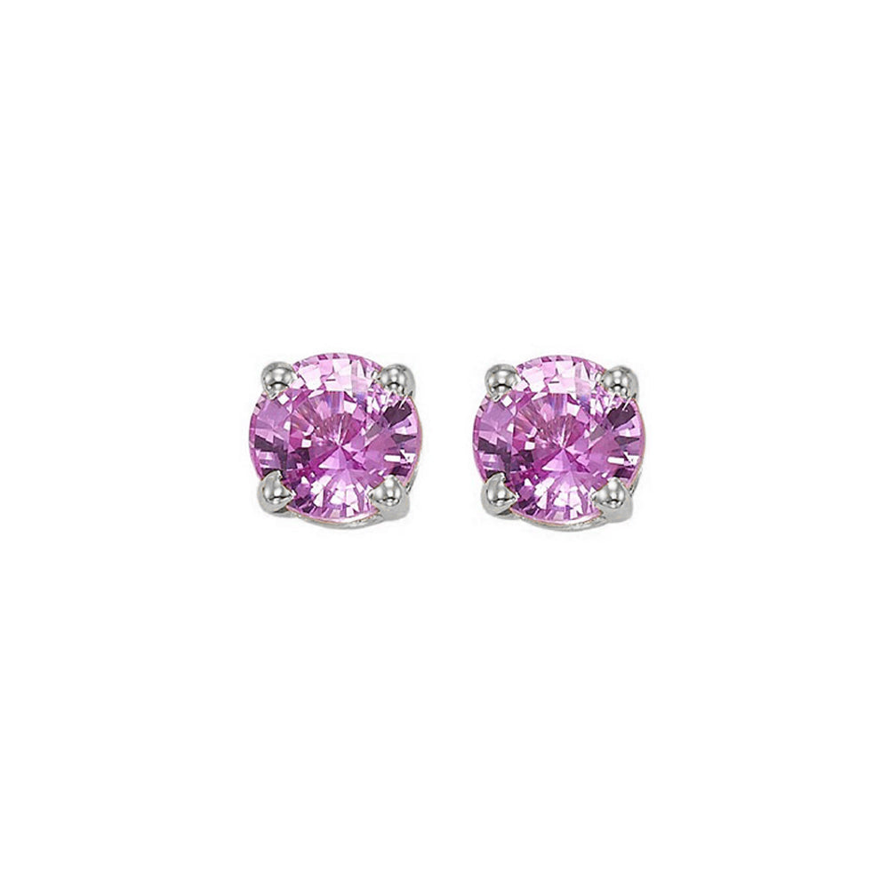 14KT White Gold Classic Book Color Stud Earrings