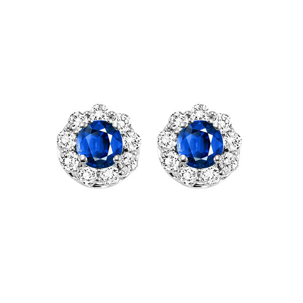 14KT White Gold & Diamond Classic Book Color Ensembles Fashion Earrings  - 3/4 ctw