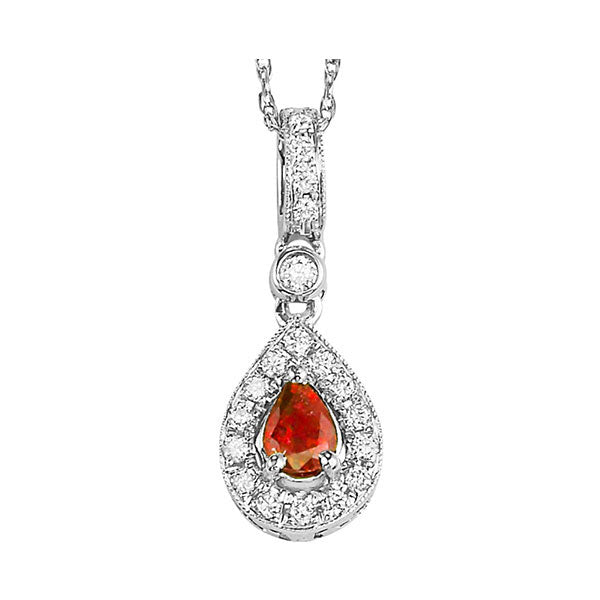 14KT White Gold & Diamond Classic Book Color Ensembles Neckwear Pendant  - 1/10 ctw