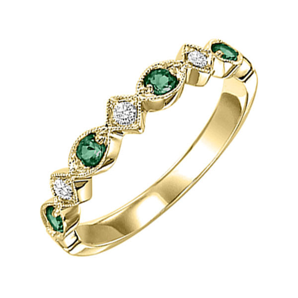 10KT Yellow Gold & Diamond Classic Book Stackable Fashion Ring  - 1/10 ctw
