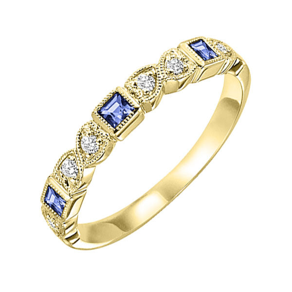 10KT Yellow Gold & Diamond Classic Book Stackable Fashion Ring  - 1/10 ctw