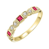 10KT Yellow Gold & Diamond Classic Book Stackable Fashion Ring  - 1/10 ctw