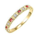 10KT Yellow Gold & Diamond Classic Book Stackable Fashion Ring  - 1/10 ctw