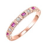 10KT Pink Gold & Diamond Classic Book Stackable Fashion Ring  - 1/10 ctw