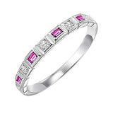 10KT White Gold & Diamond Classic Book Stackable Fashion Ring  - 1/10 ctw
