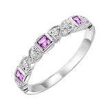 10KT White Gold & Diamond Classic Book Stackable Fashion Ring  - 1/10 ctw