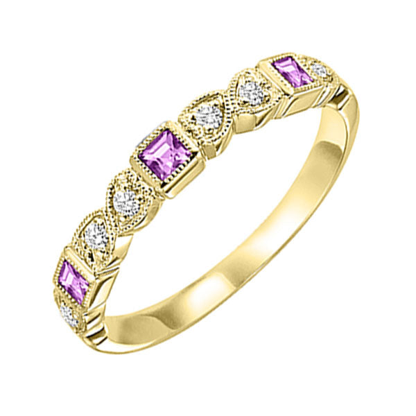 10KT Yellow Gold & Diamond Classic Book Stackable Fashion Ring  - 1/10 ctw