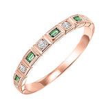 10KT Pink Gold & Diamond Classic Book Stackable Fashion Ring  - 1/10 ctw