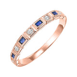 10KT Pink Gold & Diamond Classic Book Stackable Fashion Ring  - 1/10 ctw