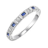 10KT White Gold & Diamond Classic Book Stackable Fashion Ring  - 1/10 ctw