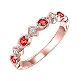 10KT Pink Gold & Diamond Classic Book Stackable Fashion Ring  - 1/10 ctw