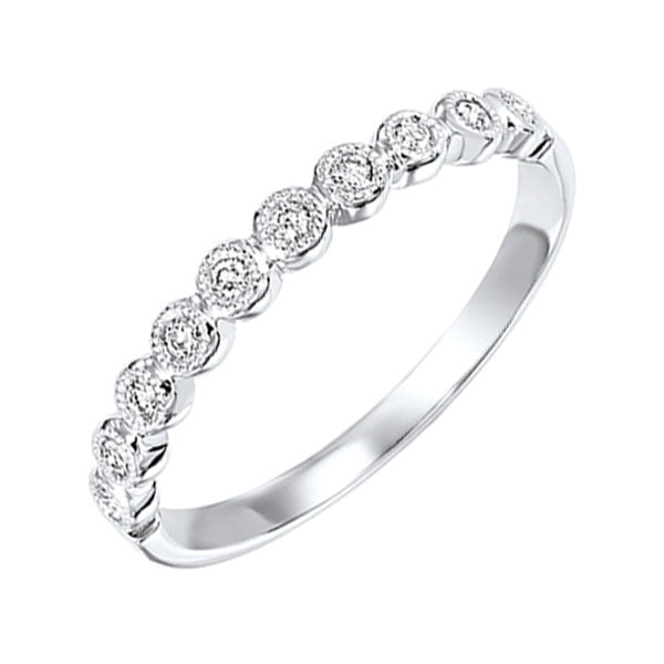 10KT White Gold & Diamond Classic Book Stackable Fashion Ring   - 1/10 ctw
