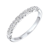10KT White Gold & Diamond Classic Book Stackable Fashion Ring  - 1/8 ctw