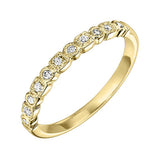 10KT Yellow Gold & Diamond Classic Book Stackable Fashion Ring  - 1/8 ctw