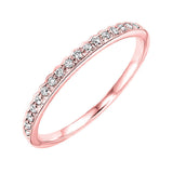 10KT Pink Gold & Diamond Classic Book Stackable Fashion Ring  - 1/8 ctw