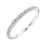 10KT White Gold & Diamond Classic Book Stackable Fashion Ring  - 1/8 ctw