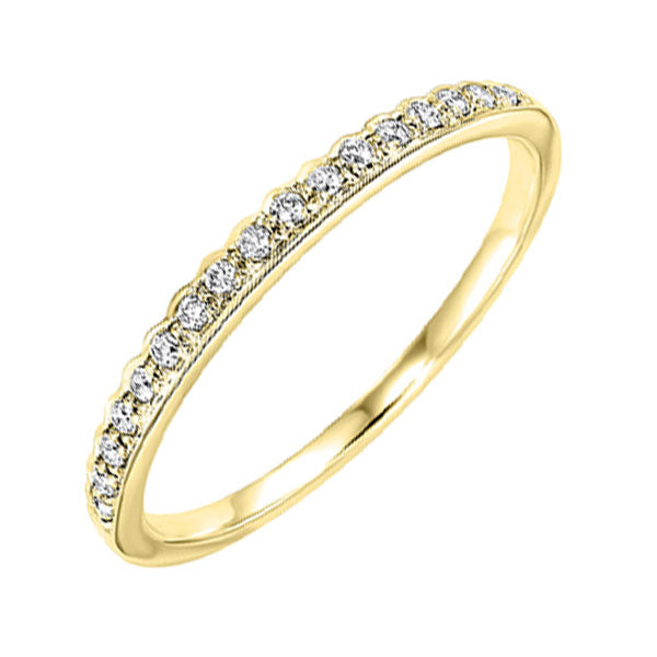 10KT Yellow Gold & Diamond Classic Book Stackable Fashion Ring  - 1/8 ctw