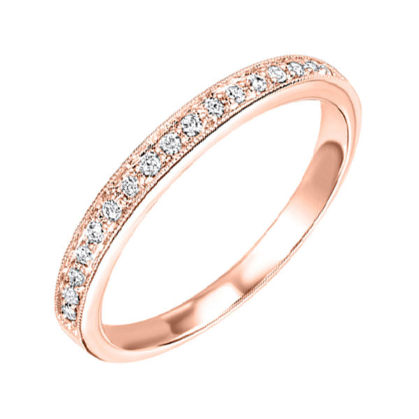 10KT Pink Gold & Diamond Classic Book Stackable Fashion Ring  - 1/8 ctw