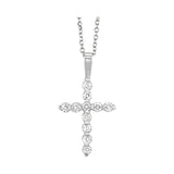 14KT White Gold & Diamond Classic Book Cross Pendants Neckwear Pendant  - 1/3 ctw