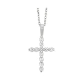 14KT White Gold & Diamond Classic Book Cross Pendants Neckwear Pendant  - 3/4 ctw