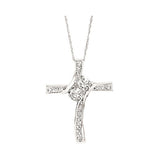 14KT White Gold & Diamond Classic Book Cross Pendants Neckwear Pendant  - 1/2 ctw