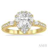 1/2 Ctw Diamond Semi-mount Engagement Ring in 14K Yellow and White Gold