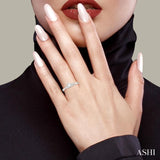 1/6 Ctw Marquise Carved Round Cut Diamond Semi Mount Engagement Ring in 14K White Gold