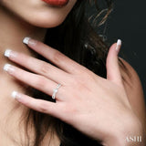 1/6 Ctw Split Crisscross Shank Oval Shape Round Cut Diamond Semi Mount Engagement Ring in 14K White Gold