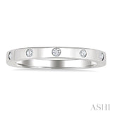 1/10 Ctw Flush Bezel Set Diamond Fashion Band in 10K White Gold