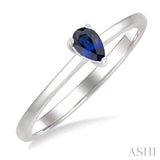 5x3 MM Pear Shape Sapphire Precious Solitaire Ring in 14K White Gold