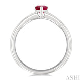 6x4 MM Pear Shape Ruby Precious Solitaire Ring in 14K White Gold
