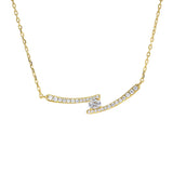 Crossing Parallel Bar Necklace