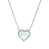 White Mother of Pearl Heart Necklace