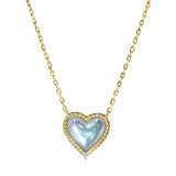 White Mother of Pearl Heart Necklace