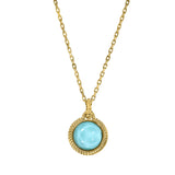 Round Teal Stone Pendant