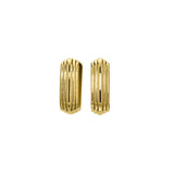 Rounded Square Grooved Huggie Hoop Earrings