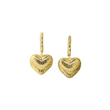 Shell Pattern Heart Drop Earrings