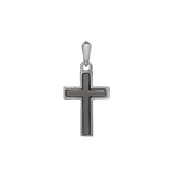 Two Tone Polished Center Cross Pendant Charm