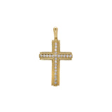 Cross Pendant Charm with Center Stone Channel